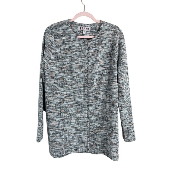 Dolan Anthropologie Women's Multi-colored Tweed Long Line Zip Cardigan Size L - Picture 2 of 13